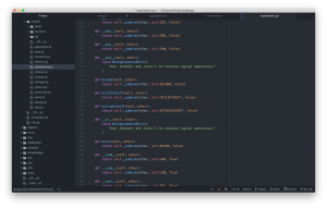 Editando código de Python en Atom con fondo oscuro