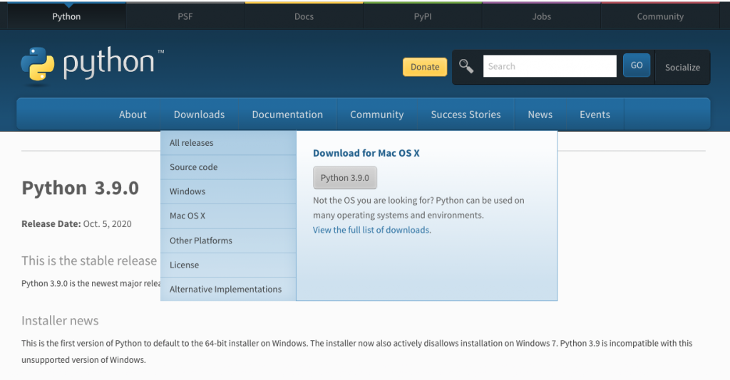 python org para instalar python