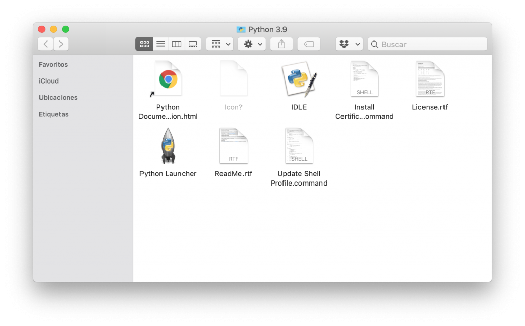 IDLE y python launcher macos X