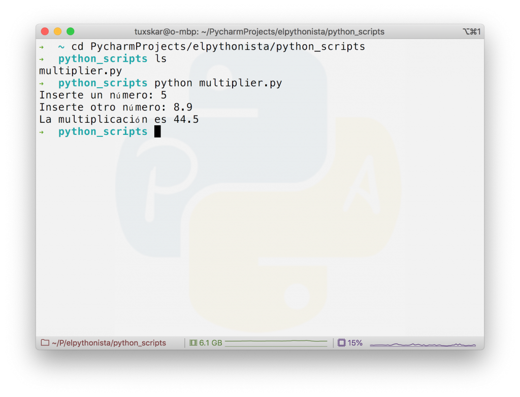 Script python macos X o linux