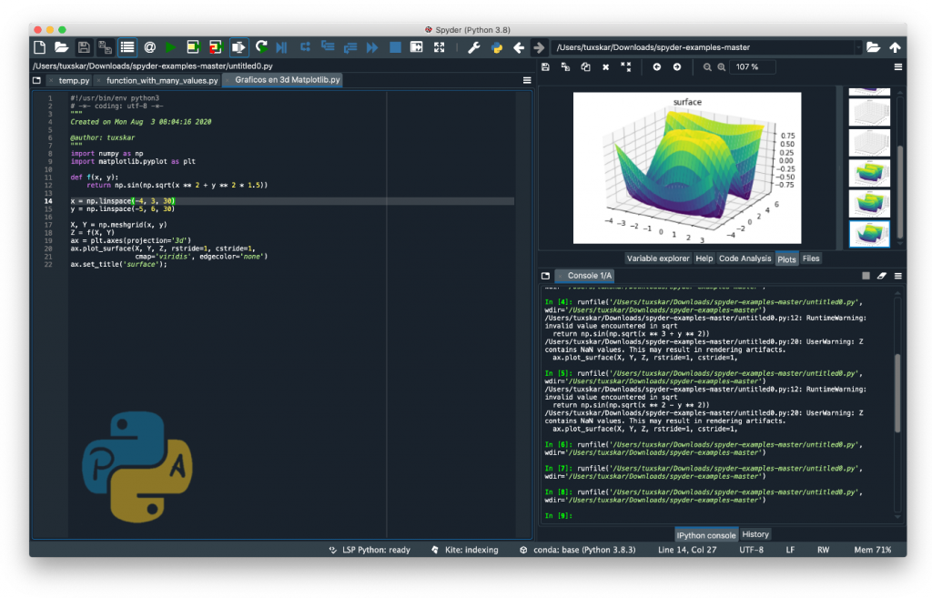 Spyder and Matplotlib