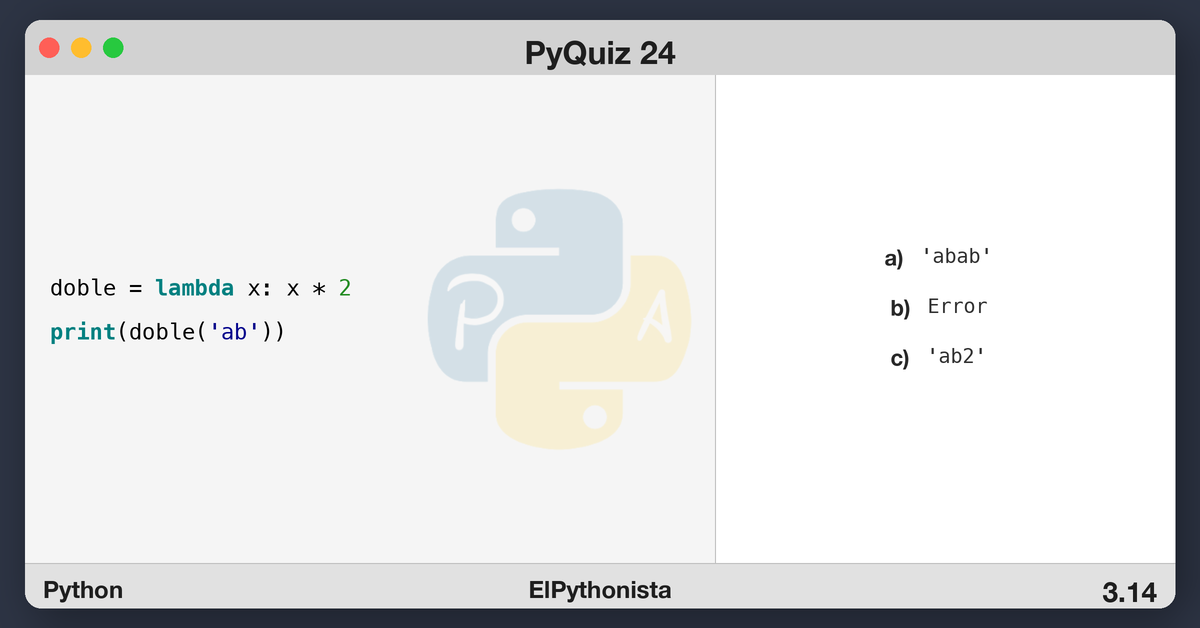 PyQuiz 24 - Lambda con strings en Python | Quiz interactivo